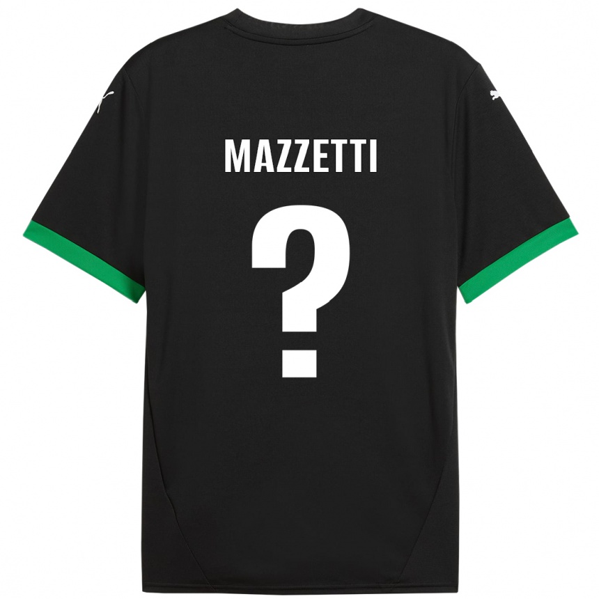 Niño Fútbol Camiseta Riccardo Mazzetti #0 Negro Verde Oscuro 1ª Equipación 2024/25 México