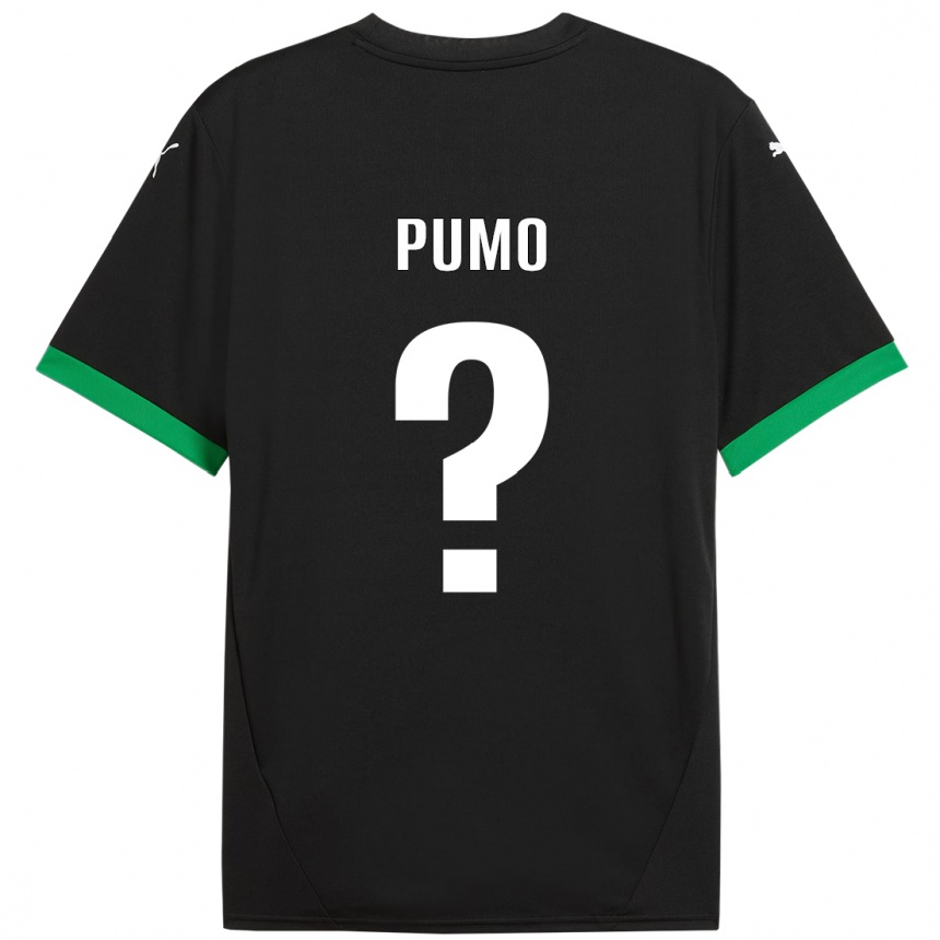 Niño Fútbol Camiseta Samuele Pumo #0 Negro Verde Oscuro 1ª Equipación 2024/25 México