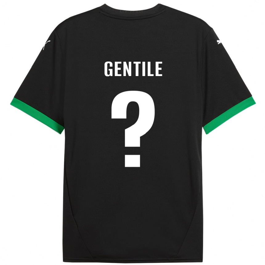 Niño Fútbol Camiseta Raffaele Gentile #0 Negro Verde Oscuro 1ª Equipación 2024/25 México