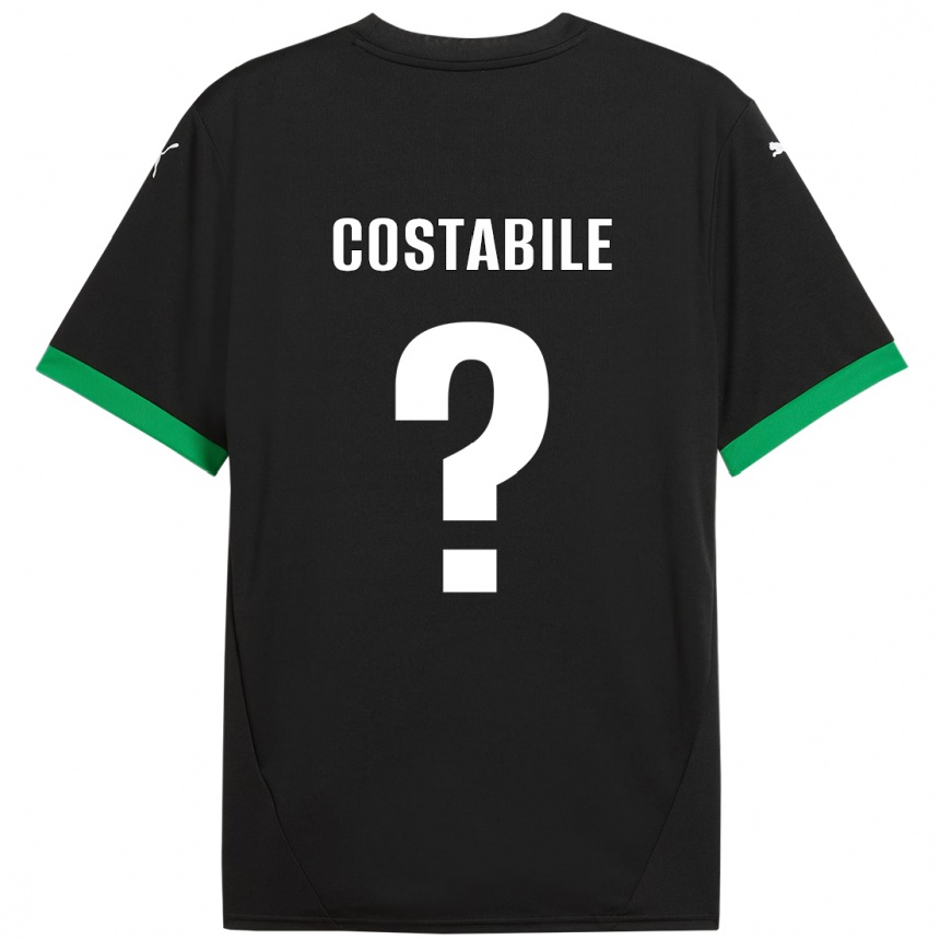 Niño Fútbol Camiseta Cristian Costabile #0 Negro Verde Oscuro 1ª Equipación 2024/25 México