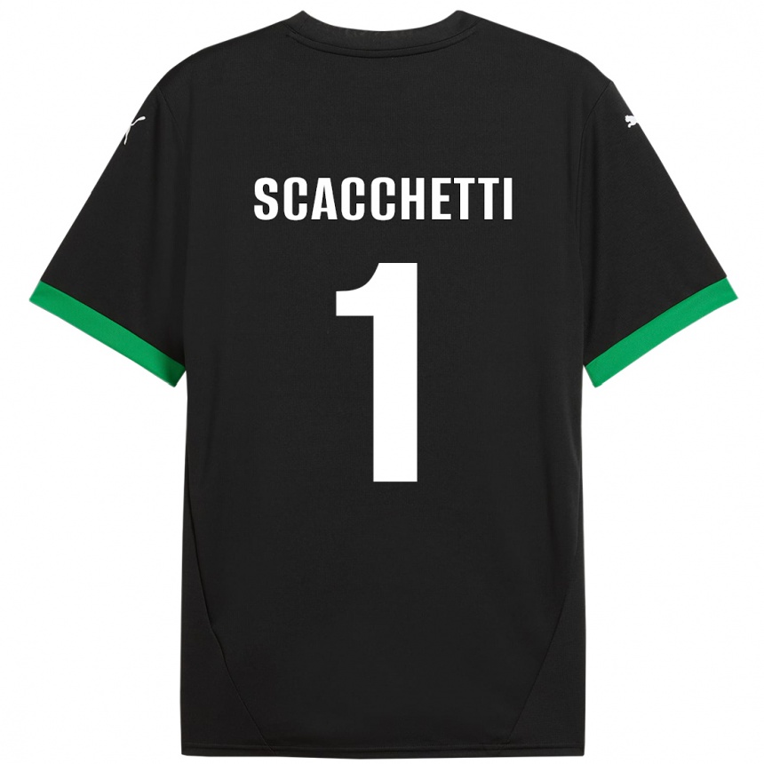 Niño Fútbol Camiseta Alessandro Scacchetti #1 Negro Verde Oscuro 1ª Equipación 2024/25 México