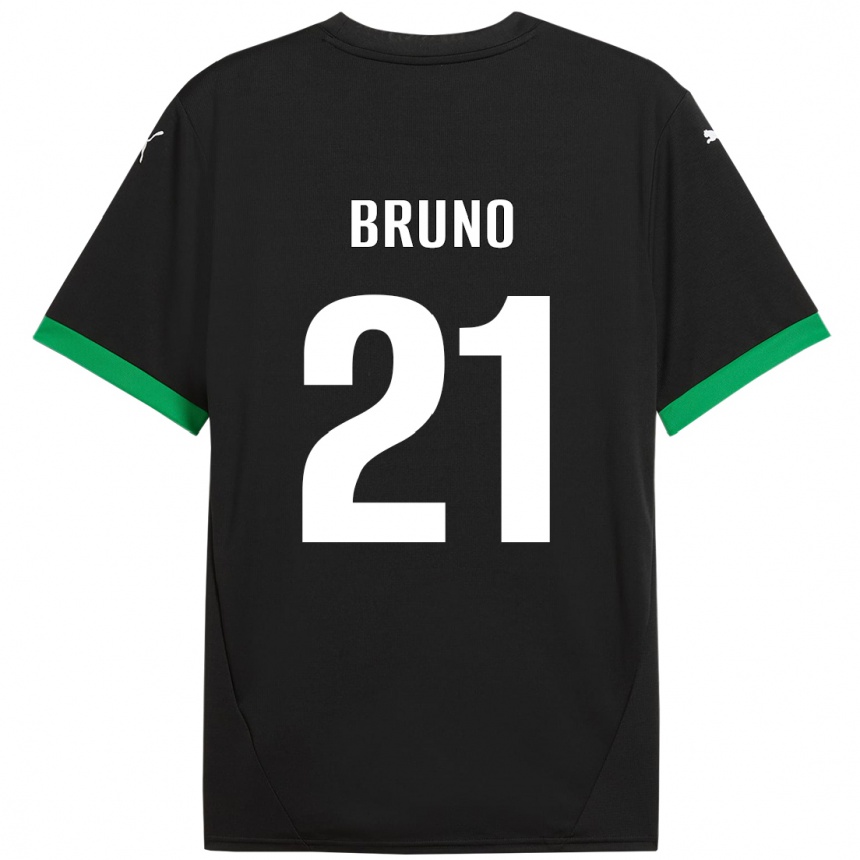 Niño Fútbol Camiseta Kevin Bruno #21 Negro Verde Oscuro 1ª Equipación 2024/25 México