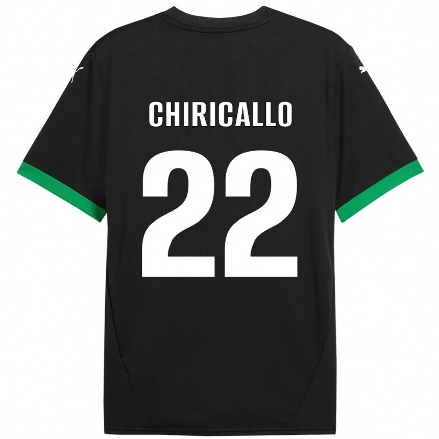 Niño Fútbol Camiseta Giovanni Chiricallo #22 Negro Verde Oscuro 1ª Equipación 2024/25 México