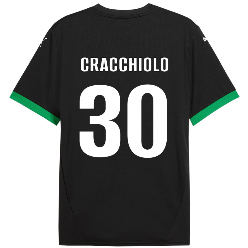 Niño Fútbol Camiseta Leonardo Cracchiolo #30 Negro Verde Oscuro 1ª Equipación 2024/25 México