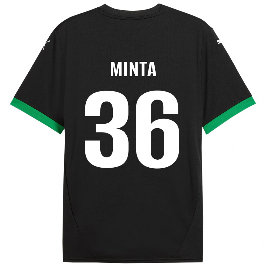 Niño Fútbol Camiseta Amoako Minta #36 Negro Verde Oscuro 1ª Equipación 2024/25 México