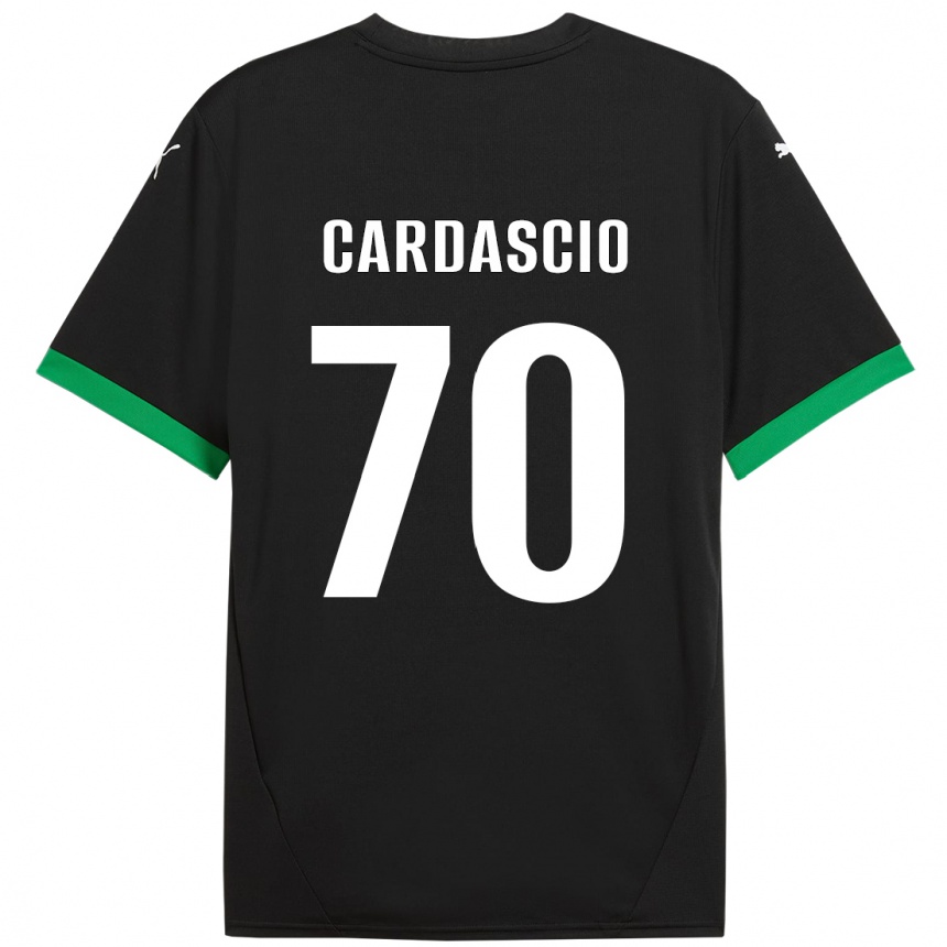 Niño Fútbol Camiseta Alessandro Cardascio #70 Negro Verde Oscuro 1ª Equipación 2024/25 México