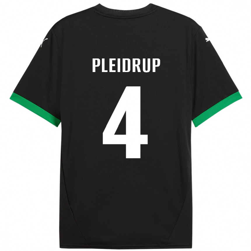 Niño Fútbol Camiseta Caroline Pleidrup #4 Negro Verde Oscuro 1ª Equipación 2024/25 México