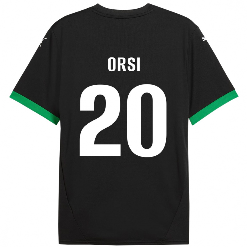 Niño Fútbol Camiseta Benedetta Orsi #20 Negro Verde Oscuro 1ª Equipación 2024/25 México