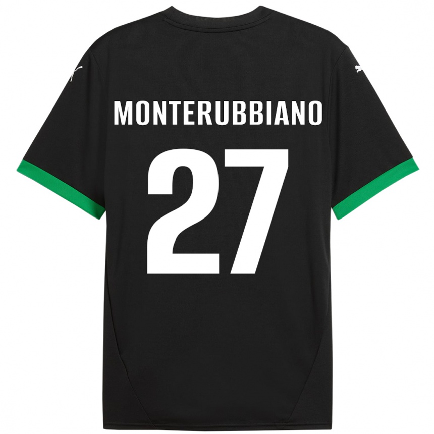 Niño Fútbol Camiseta Valeria Monterubbiano #27 Negro Verde Oscuro 1ª Equipación 2024/25 México