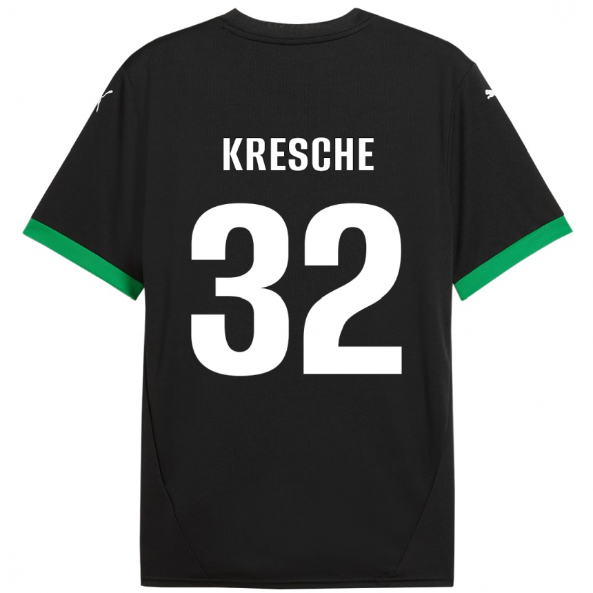 Niño Fútbol Camiseta Isabella Kresche #32 Negro Verde Oscuro 1ª Equipación 2024/25 México