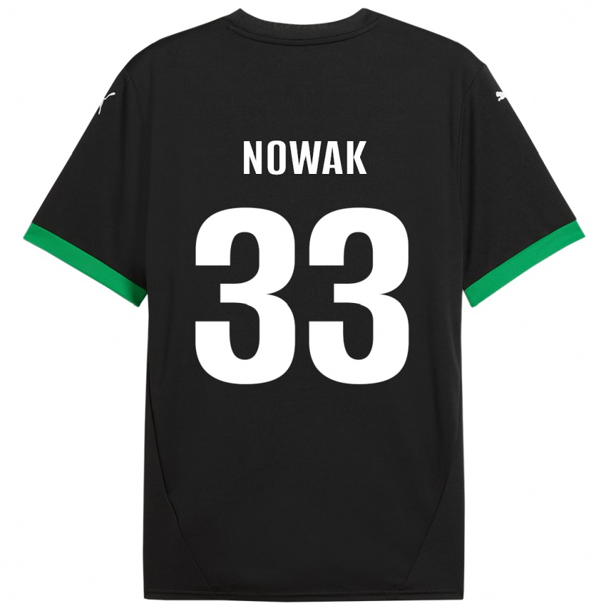 Niño Fútbol Camiseta Julie Nowak #33 Negro Verde Oscuro 1ª Equipación 2024/25 México