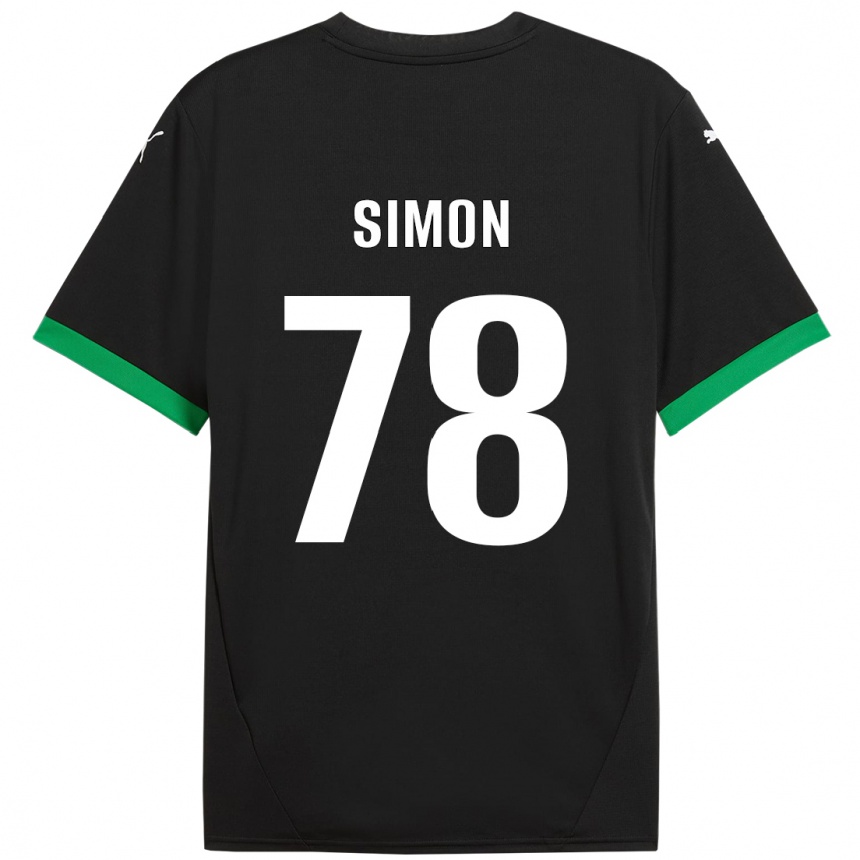 Niño Fútbol Camiseta Bénédicte Simon #78 Negro Verde Oscuro 1ª Equipación 2024/25 México