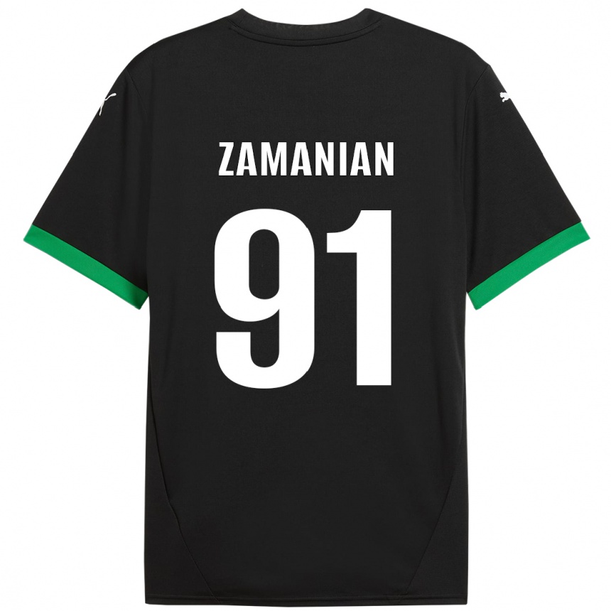 Niño Fútbol Camiseta Annahita Zamanian #91 Negro Verde Oscuro 1ª Equipación 2024/25 México