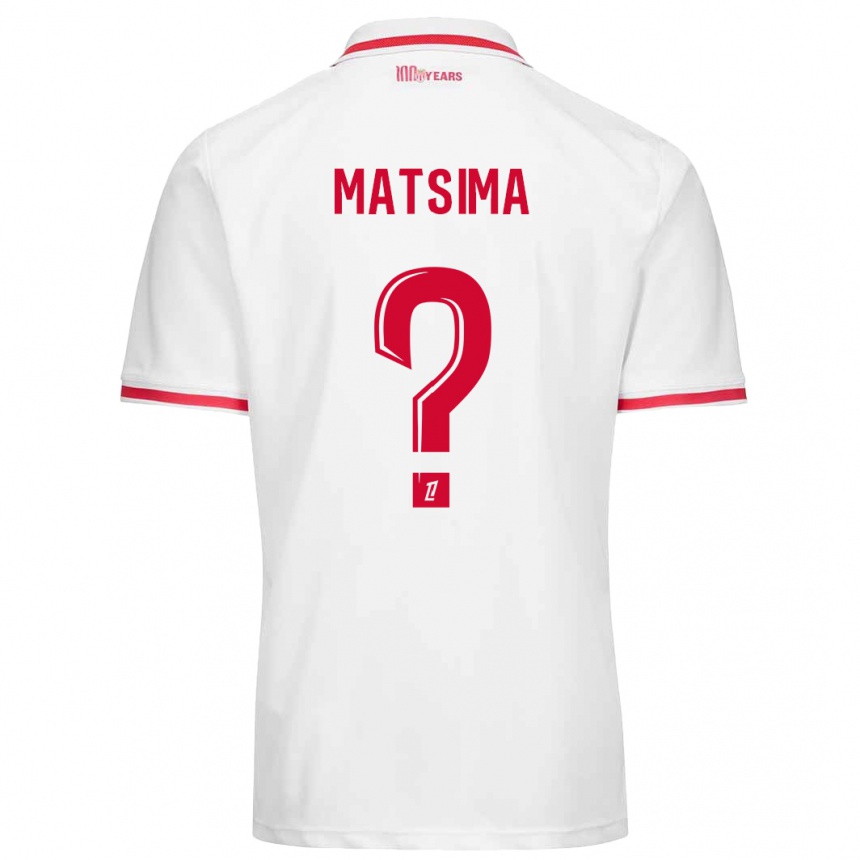 Niño Fútbol Camiseta Chrislain Matsima #0 Blanco Rojo 1ª Equipación 2024/25 México