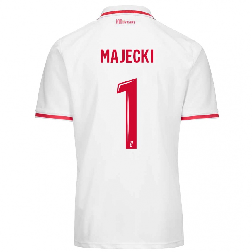 Niño Fútbol Camiseta Radoslaw Majecki #1 Blanco Rojo 1ª Equipación 2024/25 México