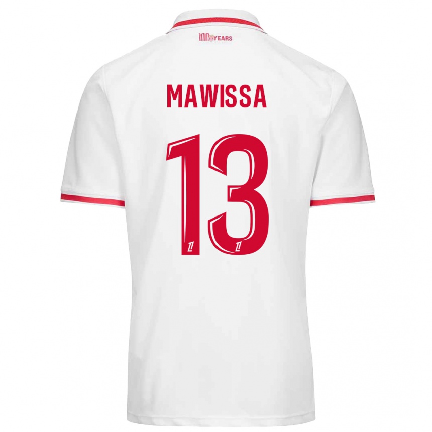 Niño Fútbol Camiseta Christian Mawissa Elebi #13 Blanco Rojo 1ª Equipación 2024/25 México