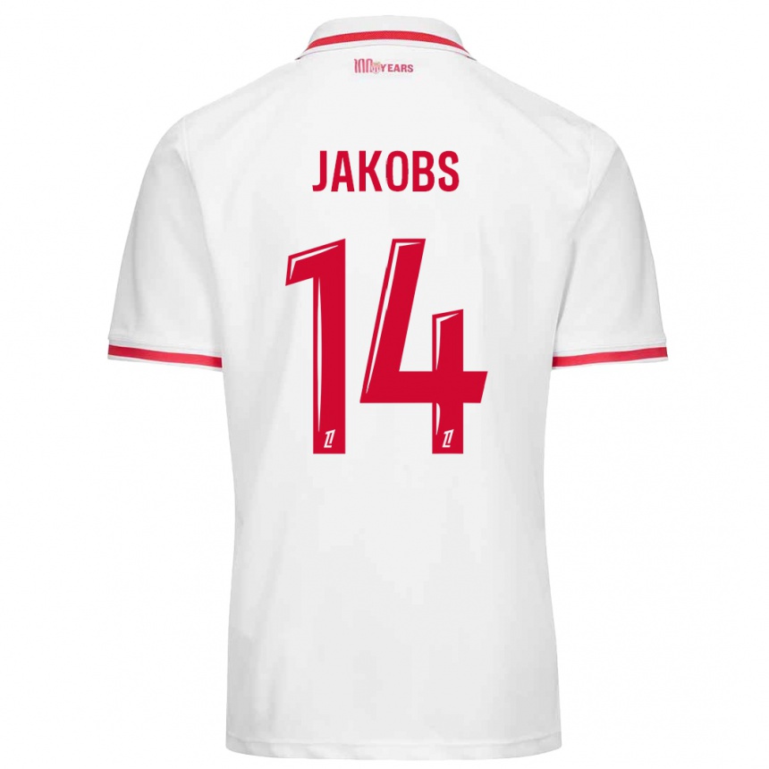 Niño Fútbol Camiseta Ismail Jakobs #14 Blanco Rojo 1ª Equipación 2024/25 México