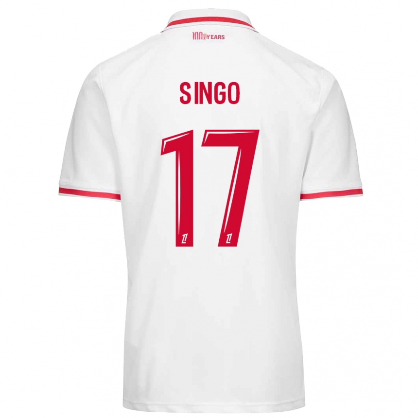 Niño Fútbol Camiseta Wilfried Singo #17 Blanco Rojo 1ª Equipación 2024/25 México