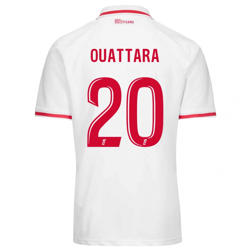 Niño Fútbol Camiseta Kassoum Ouattara #20 Blanco Rojo 1ª Equipación 2024/25 México