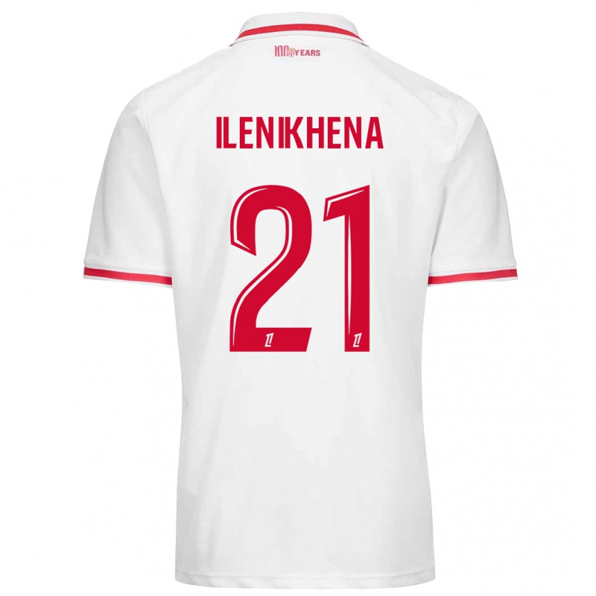 Niño Fútbol Camiseta George Ilenikhena #21 Blanco Rojo 1ª Equipación 2024/25 México