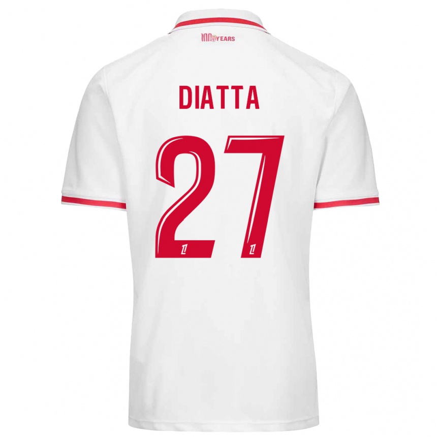 Niño Fútbol Camiseta Krépin Diatta #27 Blanco Rojo 1ª Equipación 2024/25 México