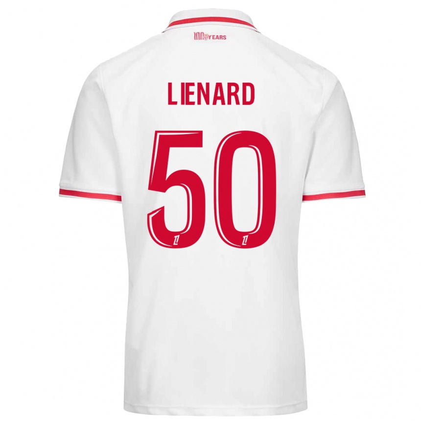 Niño Fútbol Camiseta Yann Lienard #50 Blanco Rojo 1ª Equipación 2024/25 México