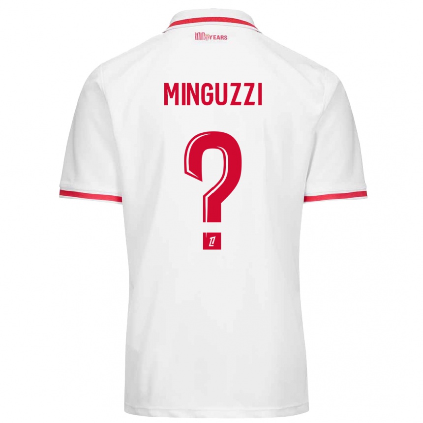 Niño Fútbol Camiseta Matteo Minguzzi #0 Blanco Rojo 1ª Equipación 2024/25 México