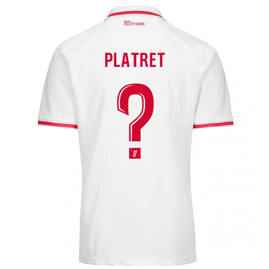 Niño Fútbol Camiseta Aurélien Platret #0 Blanco Rojo 1ª Equipación 2024/25 México