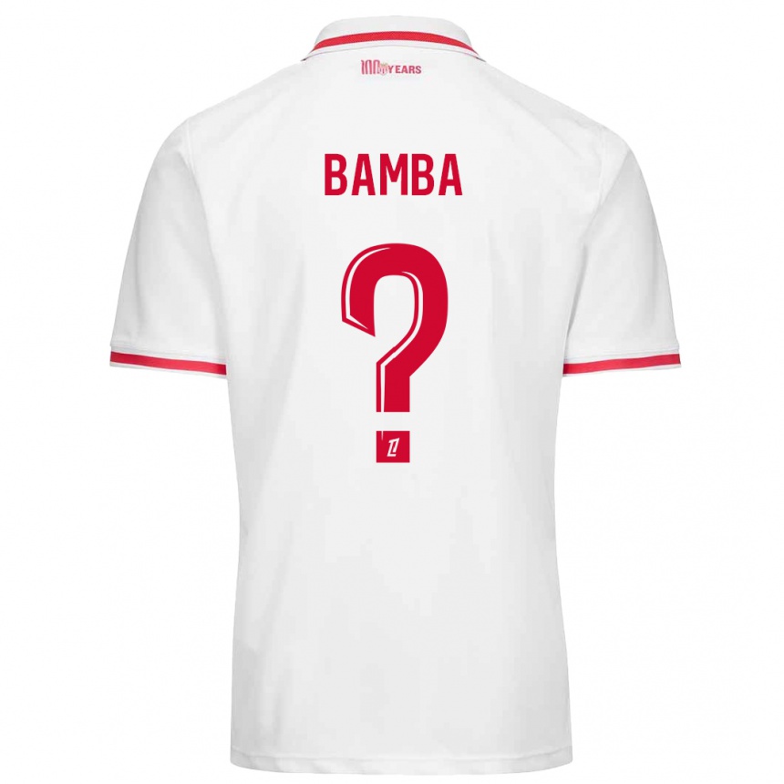 Niño Fútbol Camiseta Aladji Bamba #0 Blanco Rojo 1ª Equipación 2024/25 México