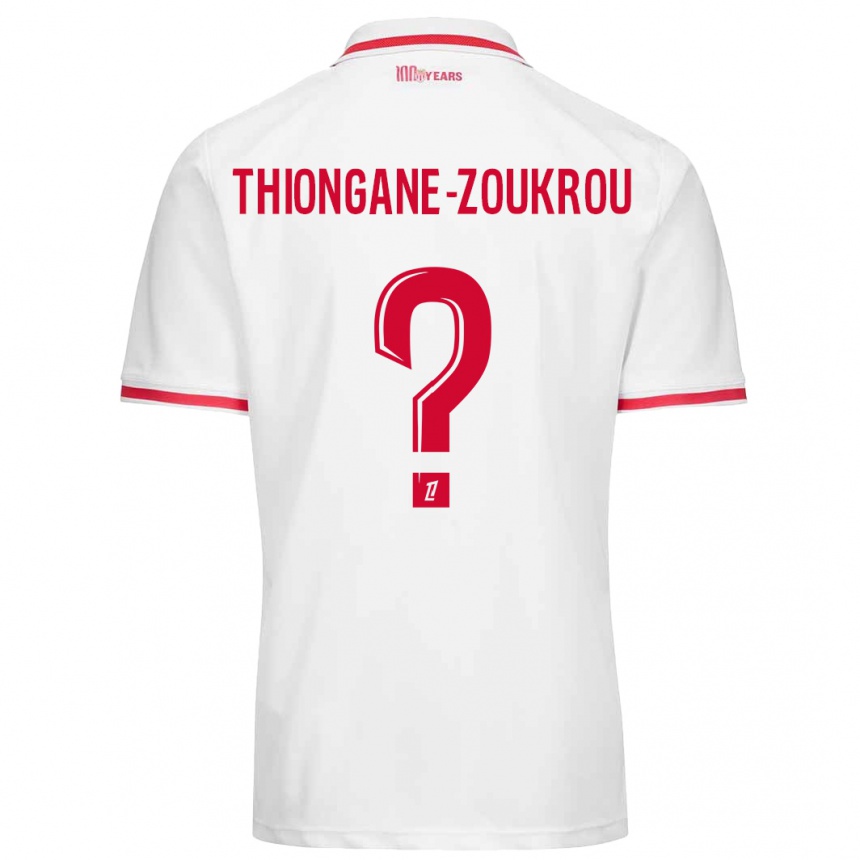 Niño Fútbol Camiseta Ackah-Tidiane Thiongane-Zoukrou #0 Blanco Rojo 1ª Equipación 2024/25 México