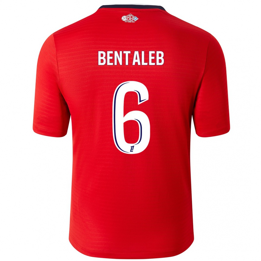 Niño Fútbol Camiseta Nabil Bentaleb #6 Rojo Blanco 1ª Equipación 2024/25 México