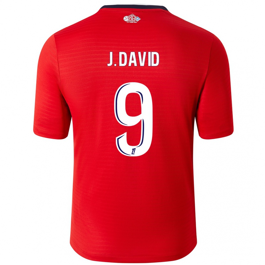 Niño Fútbol Camiseta Jonathan David #9 Rojo Blanco 1ª Equipación 2024/25 México