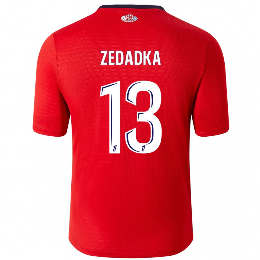 Niño Fútbol Camiseta Akim Zedadka #13 Rojo Blanco 1ª Equipación 2024/25 México