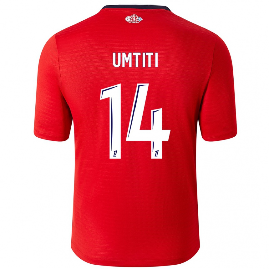 Niño Fútbol Camiseta Samuel Umtiti #14 Rojo Blanco 1ª Equipación 2024/25 México