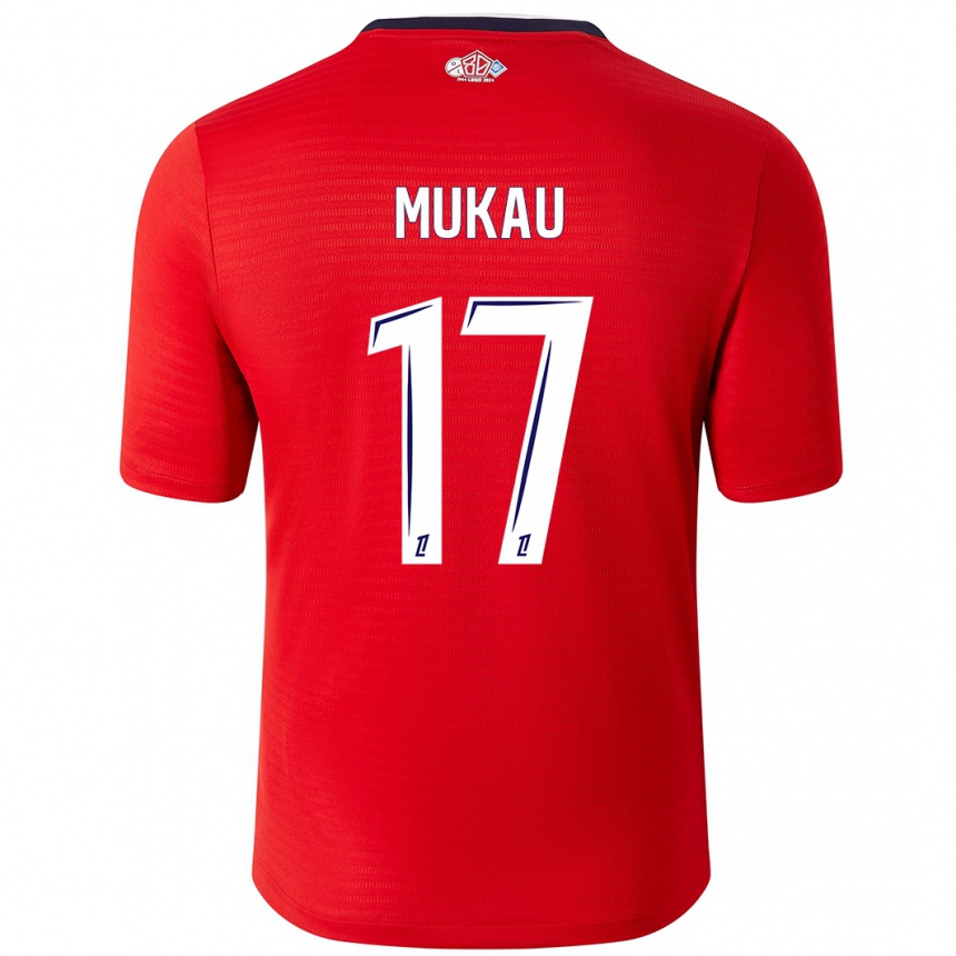 Niño Fútbol Camiseta Ngal'ayel Mukau #17 Rojo Blanco 1ª Equipación 2024/25 México