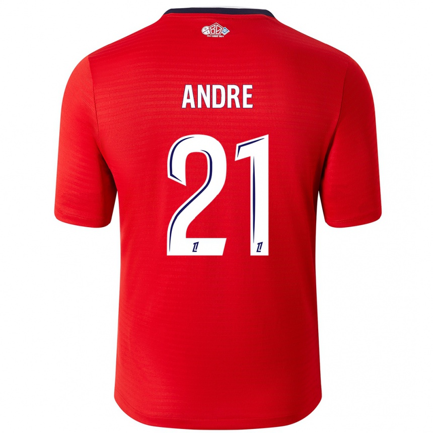 Niño Fútbol Camiseta Benjamin André #21 Rojo Blanco 1ª Equipación 2024/25 México