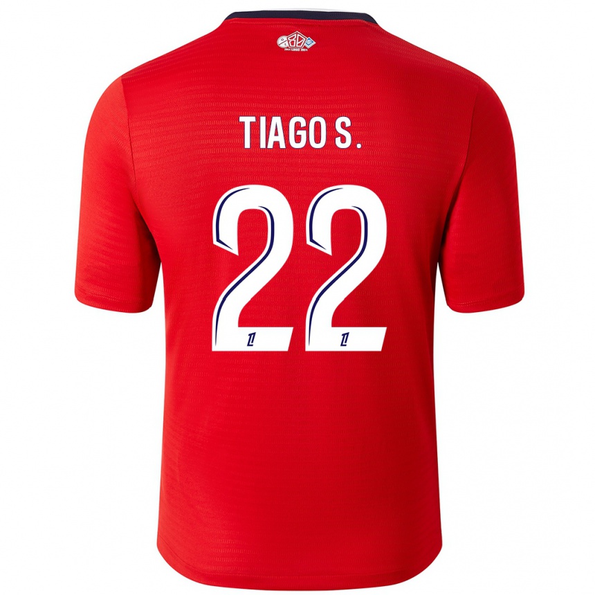 Niño Fútbol Camiseta Tiago Santos #22 Rojo Blanco 1ª Equipación 2024/25 México