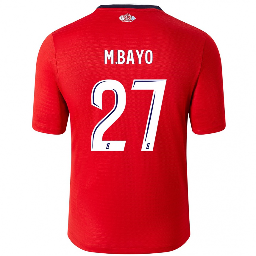 Niño Fútbol Camiseta Mohamed Bayo #27 Rojo Blanco 1ª Equipación 2024/25 México