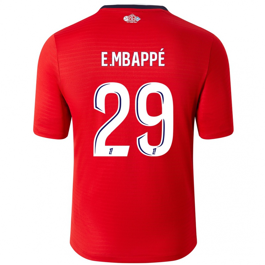 Niño Fútbol Camiseta Ethan Mbappe #29 Rojo Blanco 1ª Equipación 2024/25 México