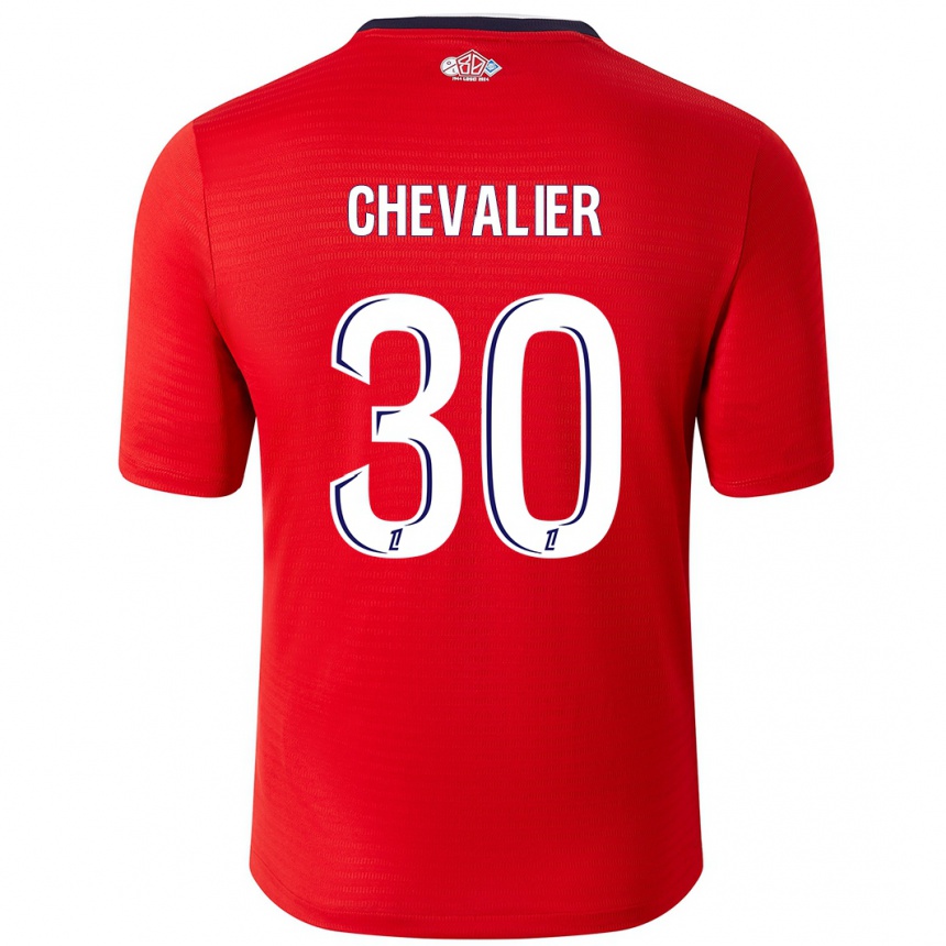 Niño Fútbol Camiseta Lucas Chevalier #30 Rojo Blanco 1ª Equipación 2024/25 México