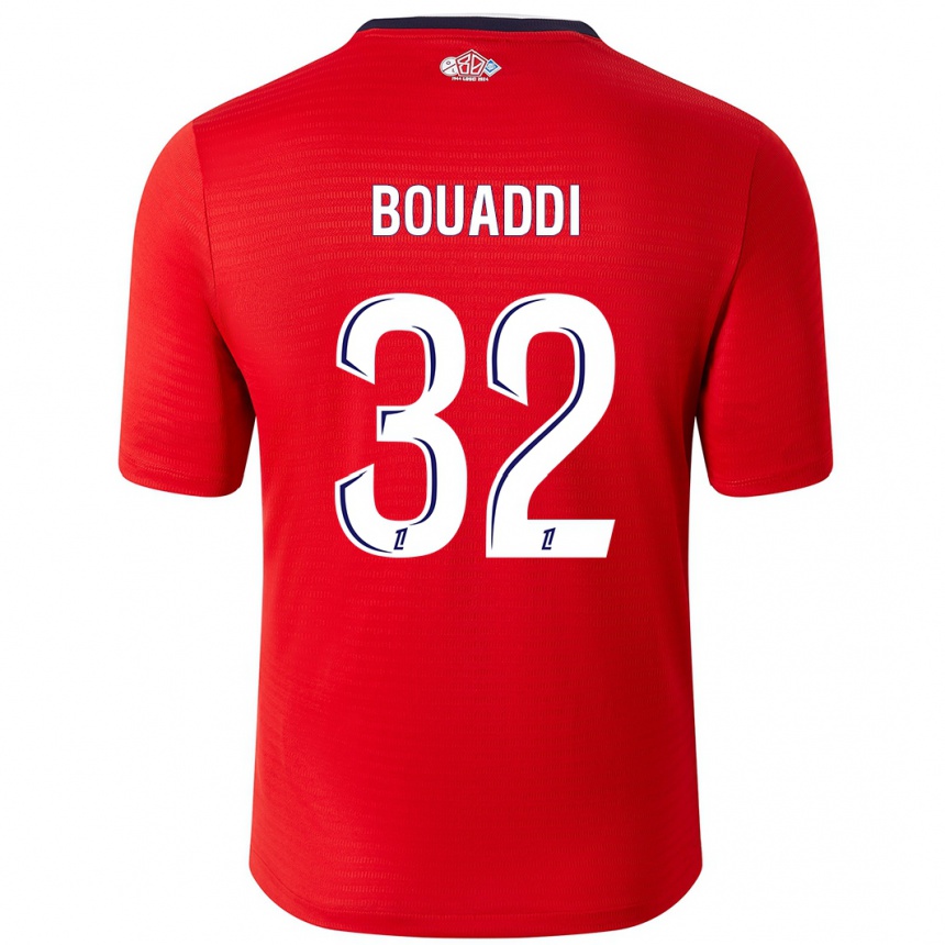 Niño Fútbol Camiseta Ayyoub Bouaddi #32 Rojo Blanco 1ª Equipación 2024/25 México