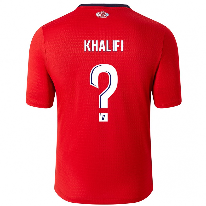 Niño Fútbol Camiseta Yassine Khalifi #0 Rojo Blanco 1ª Equipación 2024/25 México