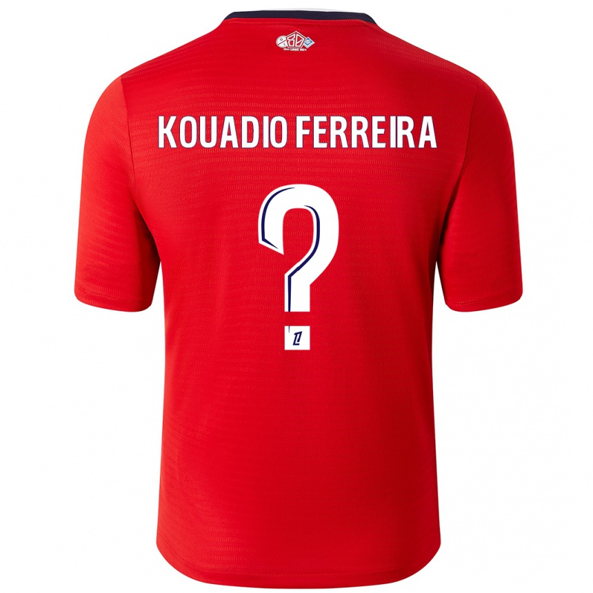 Niño Fútbol Camiseta Wilfrid Kouadio Ferreira #0 Rojo Blanco 1ª Equipación 2024/25 México