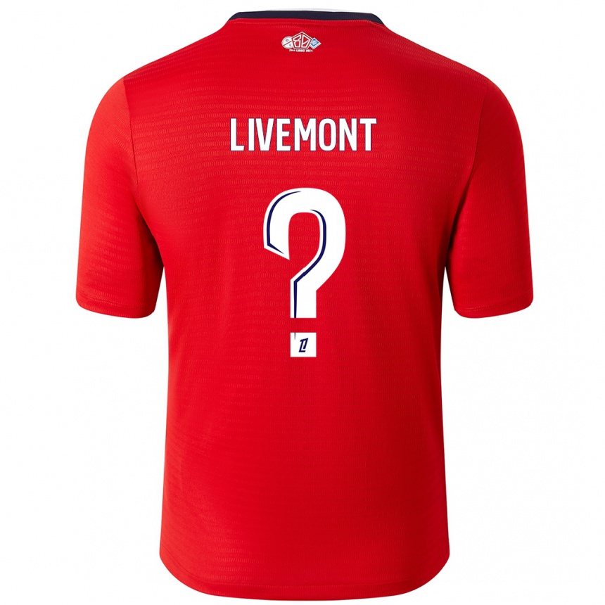 Niño Fútbol Camiseta Antoine Livemont #0 Rojo Blanco 1ª Equipación 2024/25 México