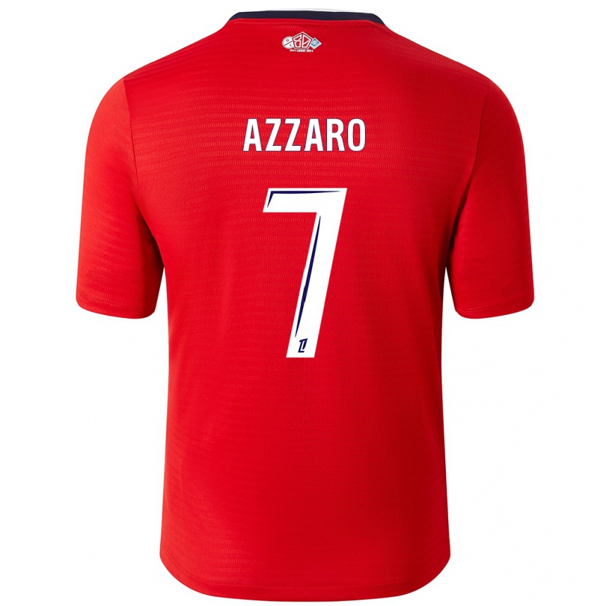 Niño Fútbol Camiseta Lorena Azzaro #7 Rojo Blanco 1ª Equipación 2024/25 México