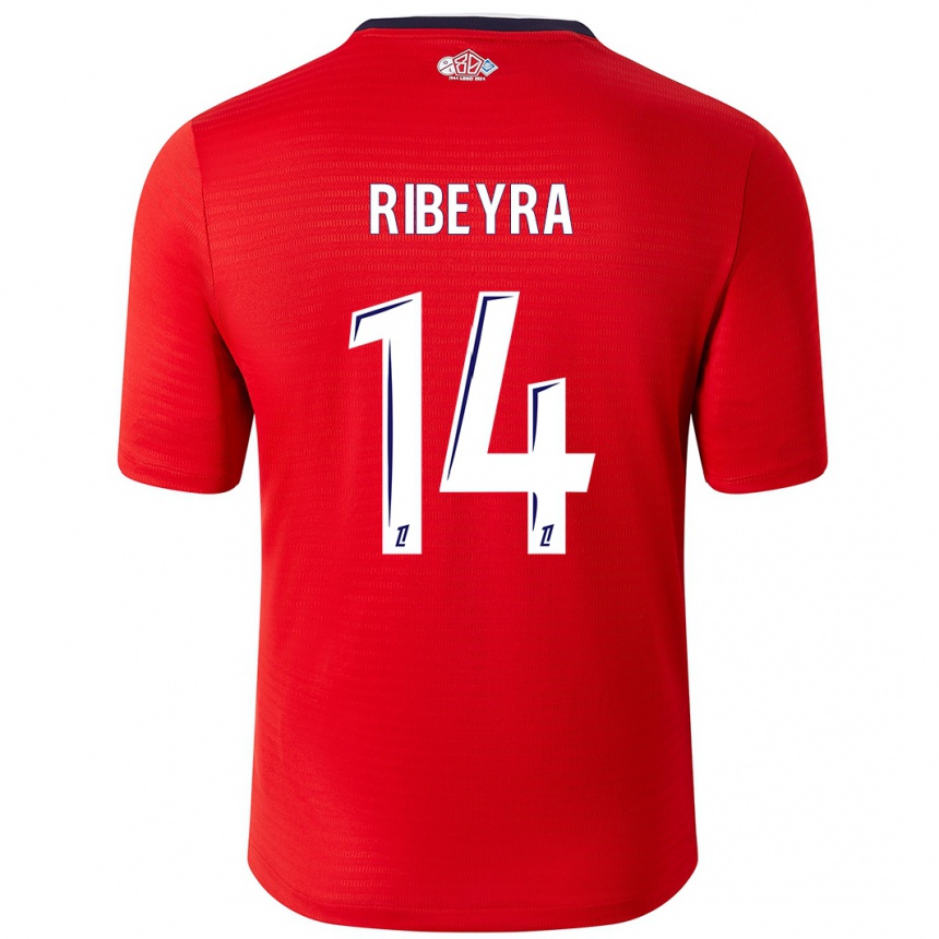 Niño Fútbol Camiseta Anaïs Ribeyra #14 Rojo Blanco 1ª Equipación 2024/25 México