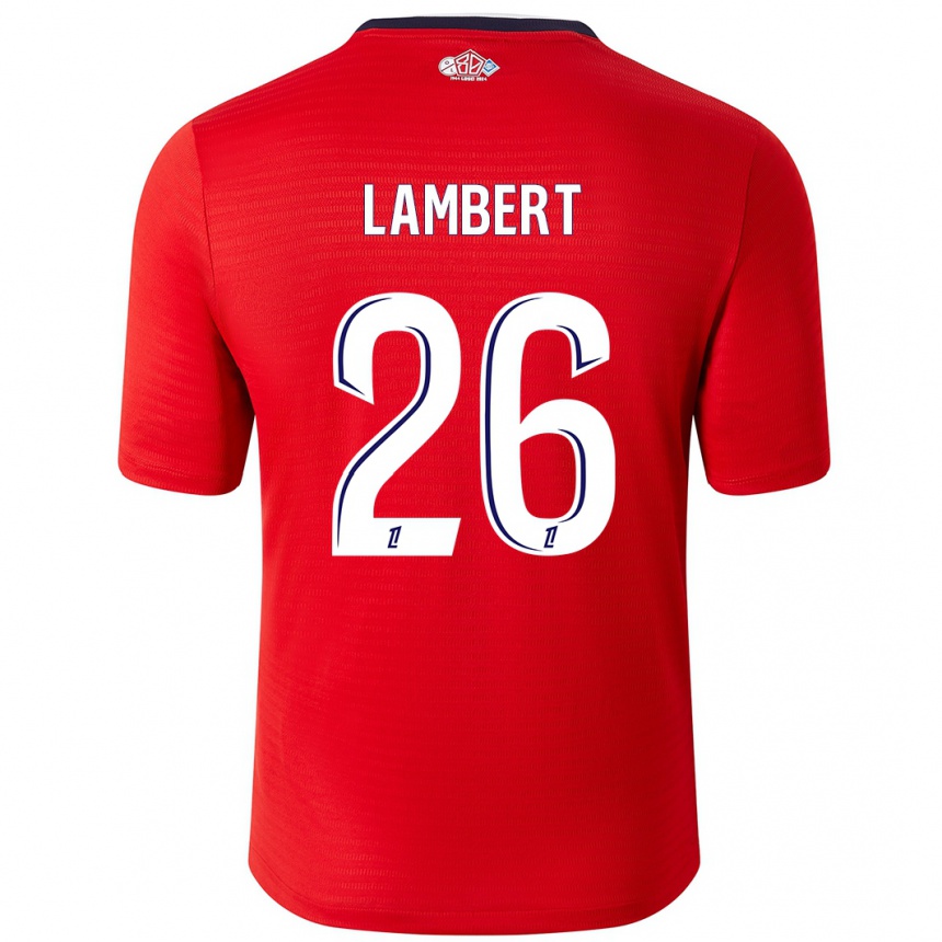 Niño Fútbol Camiseta Anaïs Lambert #26 Rojo Blanco 1ª Equipación 2024/25 México