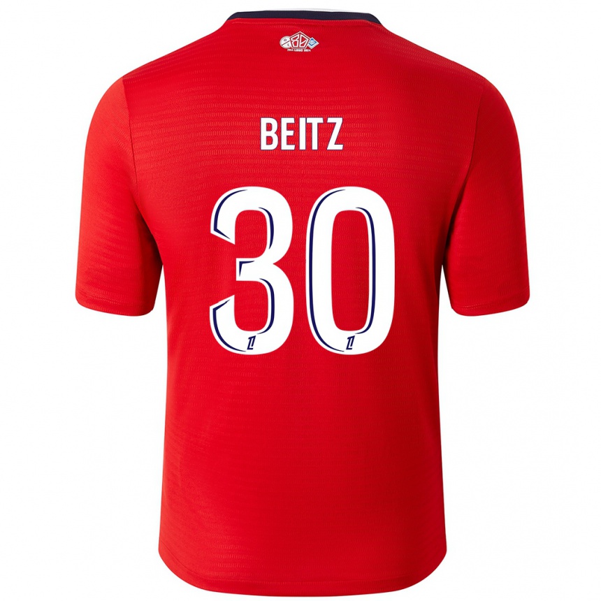 Niño Fútbol Camiseta Taylor Beitz #30 Rojo Blanco 1ª Equipación 2024/25 México