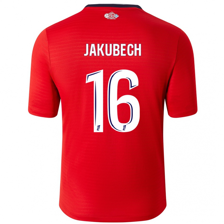 Niño Fútbol Camiseta Adam Jakubech #16 Rojo Blanco 1ª Equipación 2024/25 México