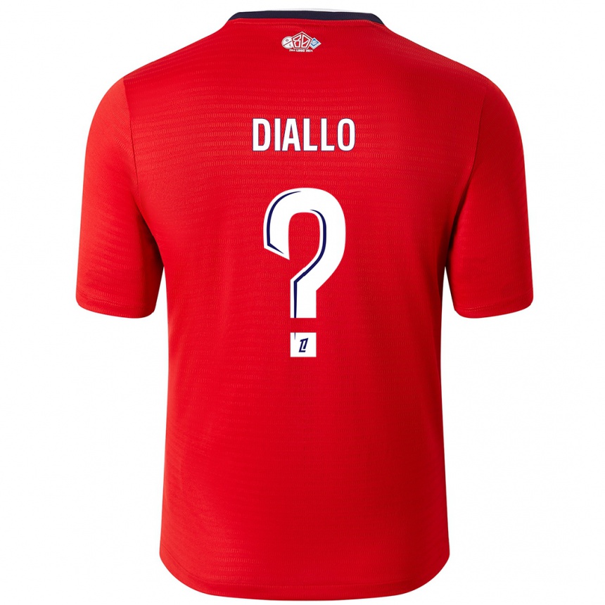 Niño Fútbol Camiseta Alpha Diallo #0 Rojo Blanco 1ª Equipación 2024/25 México